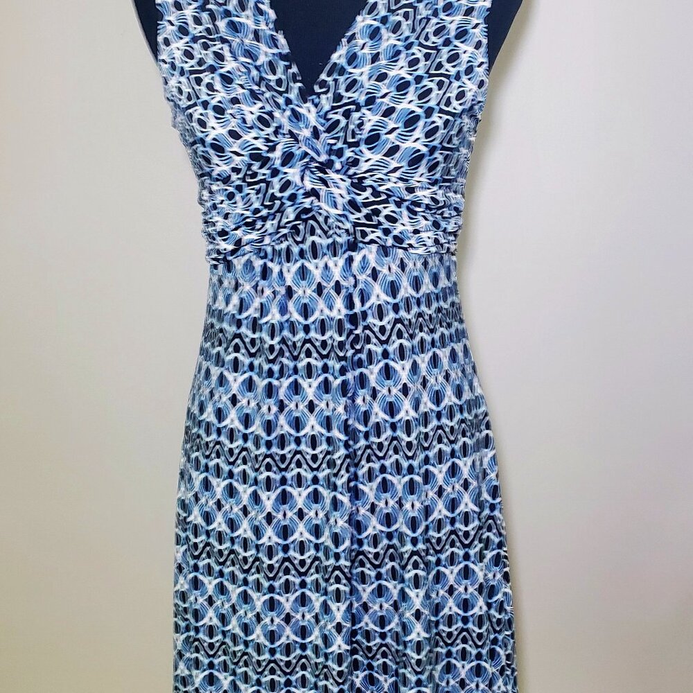 Spring/Summer Dress Sleeveless Navy, White, Light Blue